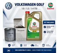 VW Golf MK7 1.0 1.2 1.4 TSI GTE Genuine VW AG Oil Filter Castrol EDGE 5W30 LL 5L