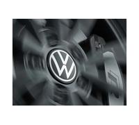 Volkswagen 000071213D Dynamic Hub Cap for LM Wheel Rim with Standing Logo in Driving Operation