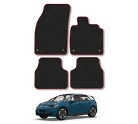 VW ID.3 (2019+) Car Mats Accessories Tailored Fit Carpet Floor Mats non Slip Red Trim Full Coverage Compatible Accessory Front Rear Set Anti Slip Granulated Backing Hand-Finished