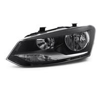 VW Polo 09-13 Black Twin Reflector Headlight Left Passenger Near Side OEM Hella