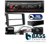 VW Polo 2009-13 Pioneer Mechless USB AUX Bluetooth Car Stereo Steering Wheel Kit