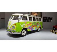 VW T1 Camper Green Samba Hippie Van Split Screen 1:25 1:24 Scale Diecast Model