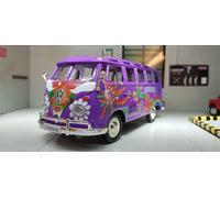 VW T1 Camper Samba Hippie Flowers Split Screen Van 1:25 1:24 Scale Diecast Model