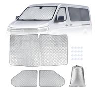 VW T5/T6 Internal Windscreen Cover, 3PCS Thermal Window Blinds Set | Front & Side Window Sunshade for Campervan, Summer UV & Winter Insulation, Blackout Privacy Blind, Easy Install, Foldable
