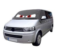 VW T5 Windscreen Cover - Windscreen Frost Protector/Van Screen Cover Winter and Frostblocker For 2003-2015 VW Transporter, Caravelle, Kombi and Shuttle by UK Custom Covers (Dark Grey, Customised)