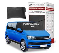 VW T6 Windscreen Cover - Windscreen Frost Protector/Van Screen Cover Winter and Frostblocker For 2015 Onwards Volkswagen Transporter, Caravelle, Kombi and Shuttle by UK Custom Covers (Black)