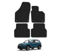VW Tiguan (2008-2016) Premium Carpet Car Mats | Black Edge Trim Premium Floor Mats Tailored Fit Full Coverage Protection Accessories Easy Clean Anti Slip Made in the UK