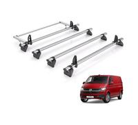 Vw Transporter Roof Rack For T5/t6 Barn Doors, 4X Bars + Loadstops Rhino Fleet Only Fits Models With Rear Barn Doors