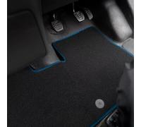 VW Transporter T5 (2003-2015) [Shuttle] Van Mats Accessories Tailored Fit Carpet Car Floor Mats Non Slip Blue Trim Compatible Accessory Durable Anti Slip Full Coverage Granulated Backing Hand-Finished