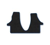 VW Transporter T6.1 (2019+) [Double Seat] Van Mats Accessories Tailored Fit Carpet Car Floor Mats Non Slip Black Trim Compatible Accessory Anti Slip Full Coverage Durable Hand-Finished