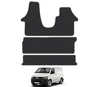 VW Transporter T6 (2015-2019) [Shuttle] Van Mats Accessories Tailored Fit Carpet Car Floor Mats Non Slip Black Trim Compatible Accessory Anti Slip Full Coverage Granulated Backing Hand-Finished