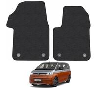 VW Transporter T7 (2022+) [Multivan] Van Mats Accessories Tailored Fit Carpet Car Floor Mats Non Slip Black Trim Compatible Accessory Anti Slip Full Coverage Durable Granulated Backing Hand-Finished
