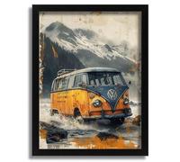 VW Van Wall Art Print Picture Nature Decor VW Van Print For The Bedroom Lounge A4 Poster on Canvas - Wall Art Home Decor Movie Poster Canvas Film Cinema Retro Vintage Cult Classic Nostargic Saga Mode