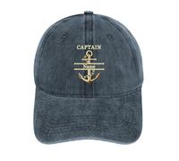 VWCSDSCS Custom Captain First Mate Hat for Mr/Mrs Couple Friend Family, Personalized Nautical Baseball Cap with Boat Name Captain Cap for Boater Lake Cruise Boat Lovers Nautical Hat