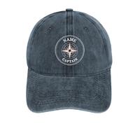 VWCSDSCS Custom Captain Hat Sailors Cap Personalized Nautical Compass Baseball Cap with Boat Name for Boater Lake Cruise Boat Lovers