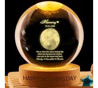 VWCSDSCS Custom Moon Phase Crystal Ball LED Night Light Personalized with Kids Names, Our Moon Special Day, Multicolor Changing for Bedroom Decor Lamp Gift for Mom Grandma Her Wife Papa Dad