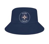 VWCSDSCS Personalized Captain First Mate Bucket Hat Summer Sun Beach Anchor Fishing Cap Compass Fisherman Cap Nautical Marine Sailor Sun Hat