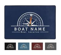 VWCSDSCS Personalized Compass Welcome Doormat with Name and Location, Custom Nautical Floor Mat for Porch Insider,Bedroom,Living Room, Compass Mats for Boats, Mat for Fishing Boat, Yacht, Ship