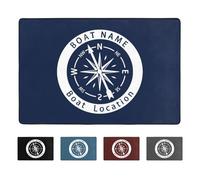 VWCSDSCS Personalized Compass Welcome Doormat with Name and Location, Custom Nautical Floor Mat for Porch Insider,Bedroom,Living Room, Compass Mats for Boats, Mat for Fishing Boat, Yacht, Ship