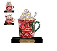 VWCSDSCS Personalized Snowman/Penguin/Gingerbread/Reindeer Acrylic Christmas Family Figurine Ornament Custom Family Member Names Tabletop Sign Deco Gifts for Grandpa Grandma Mom Dad Xmas Birthday