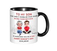 VWCSDSCS Personalized to My Son The Only Thing Better Than Me Having You As My Son, Custom Be A Dad Coffee Cup Warm Hearted Gift for Son from Mama