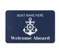 VWCSDSCS Personalized Welcome Aboard Boat Anchor Doormat Door Mat for Floor Home Kitchen,Custom Boat Nautical Floor Mats for House Front Indoor Inside Outdoor Outside Entryway Rug 24x16 Welcome Rugs