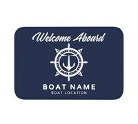 VWCSDSCS Personalized Welcome Aboard Boat Mat Customized Flannel Anchor Door Mats Custom Ship Gifts Non-Slip Entrance Floor Rug, Accessories Decoration Indoor Outdoor Nautical Yacht Gift