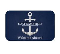 VWCSDSCS Personalized Welcome Aboard Boat Mat/Rug Custom Anchors Nautical Themed Floor Mats for House Front Indoor Inside Outdoor Outside Entryway Rug
