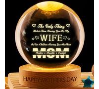 VWCSDSCS The Only Thing Better Than Having You As My Wife Custom Crystal Snow Globe Night Light Personalized Kids Names, 3D LED Lamp with Wooden Base, Bedroom Decor Gift for Wife, Mom & Family