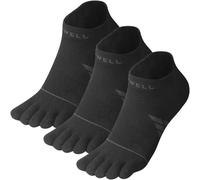 VWELL Toe Socks for Men Women COOLMAX Running Five Finger Socks (3Pairs), Black, Medium