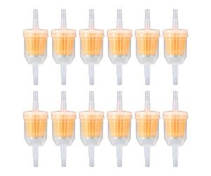 Vwoqiy 12 Pieces Gas Inline Fuel Filters, Universal Motorcycle Petrol Inline Filter, Filtration Speed Quick Fuel Filter for 6-8mm Motorbike, Scooter, Generator, Lawnmower Machines, Auto (Yellow 12)