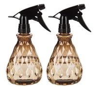 Vwoqiy 2 Pcs Empty Spray Bottles, 500ml Water Spray Bottles with Adjustable Spray Head, Refillable Trigger Sprayer Bottles, Atomizer Plant Mister Sprayer Bottles for Plants (Brown)