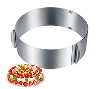 Vwoqiy Adjustable Cake Rings Adjustable 6 to 12 Inch, Stainless Steel Round Cake Ring Mould for Baking, Mousse Ring Mold Baking for Desserts Eggs Cooking Pastry Crumpet