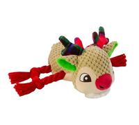 VWPTCHI Christmas Dog Toy, Squeaky Toys with Crinkle Paper, Interactive Plush Puppy Chewer Dog Toys, Cute Rope Reindeer Hours of Fun, Gifts for Small, Middle Large Breed