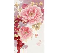 VwrxnchCoatx Cross Stitch Kits, Flowers Bloom and Wealth Cross Stitch Ornament Kits for Adults Beginners,Counted Embroidery Needlepoint Kits Home Decor 40 * 50Cm (Without Frame)