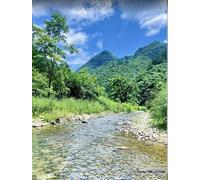 VwrxnchCoatx Cross Stitch Kits,Flowing Stream Mountain River Cross Stitch Ornament Kits for Adults Beginners,Counted Embroidery Needlepoint Kits Home Decor 40 * 50cm(Without Frame)