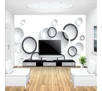VwrxnchCoatx Custom 3D Stereo Mural Wallpaper Circles Photo Wall Paper Office Study 3D Room Landscape-430X300Cm
