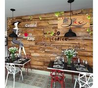 VwrxnchCoatx Custom Photo Wallpaper Brick Wall Cafe Restaurant Tooling Background Wall Mural Creative Art 3D Mural Wallpaper-400X280Cm