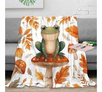 VWSXDCFVR 3D Printed Autumn Frog Art Blanket Ultra Soft Microfiber Bedding Warm Breathable Illustrated Nature Throw Blanket Lightweight Machine Washable for Adults Kids Families 70×80inch(180x200cm)