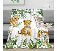 VWSXDCFVR 3D Printed Baby wild cats Nap Blanket Microfiber Soft Warm Bedding Lightweight Watercolor jungle animals Travel Blanket for Travellers Campers Adventure Lovers 70×80inch(180x200cm)