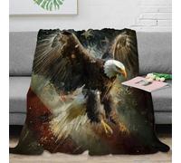 VWSXDCFVR 3D Printed Bald eagle soaring Bedding Throw Microfiber Ultra Soft Warm Bedding American patriotic art Home Blanket Heartfelt Gift for Families Couples New Homeowners 70×80inch(180x200cm)