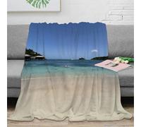 VWSXDCFVR 3D Printed beach getaway Nap Blanket Microfiber Ultra Soft Warm Bedding tropical vacation vibe All Season Blanket for Christmas Thanksgiving Holiday Gifting 60x80inch(150x200cm)