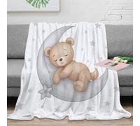 VWSXDCFVR 3D Printed bear sleeping Cozy Throw Blanket Microfiber Soft Warm Bedding cartoon baby All Season Blanket for Housewarming Birthday Holiday Gifting 60x80inch(150x200cm)