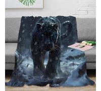VWSXDCFVR 3D Printed Black panther Home Blanket Microfiber Warm Soft Bedding Cosy wild animal art Sofa Throw Lightweight All Season for Adults Teens Guests Families 70×80inch(180x200cm)