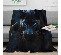 VWSXDCFVR 3D Printed black panther Thermal Blanket Microfiber Warm Insulating Bedding Soft wild animal portrait Fluffy Blanket Breathable All Season for Men Women Kids Families 80×90inch(200x230cm)