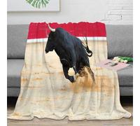VWSXDCFVR 3D Printed Bull charging Soft Throw Microfiber Soft Cosy Bedding Warm Spanish bullfighting scene Thermal Blanket Anti Static No Shedding for Men Women Kids Households 40x50inch(100x130cm)