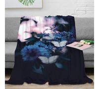 VWSXDCFVR 3D Printed Butterflies in bloom All Season Blanket Microfiber Soft Warm Bedding Breathable Nature photography Sofa Throw for Housewarming New Homeowners 80×90inch(200x230cm)