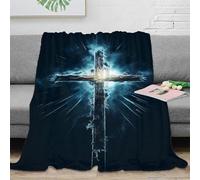 VWSXDCFVR 3D Printed cross symbol Soft Throw Microfiber Soft Cosy Bedding Warm spiritual art Thermal Blanket Machine Washable No Shedding for Men Women Couples 80×90inch(200x230cm)