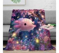 VWSXDCFVR 3D Printed Cute axolotl Cosy Throw Microfiber Ultra Soft Warm Bedding Fantasy fantasy art Nap Blanket Lightweight Machine Washable for University Students Dorm Dwellers 70×80inch(180x200cm)