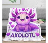 VWSXDCFVR 3D Printed Cute axolotl Nap Blanket Microfiber Ultra Soft Warm Bedding Cartoon animal design Bedding Throw Heartfelt Gift for Parents Grandparents Family Members 40x50inch(100x130cm)